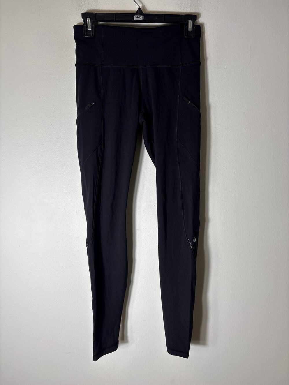 Lululemon Black Zipper Pocket Longer Length Leggings Sz 6